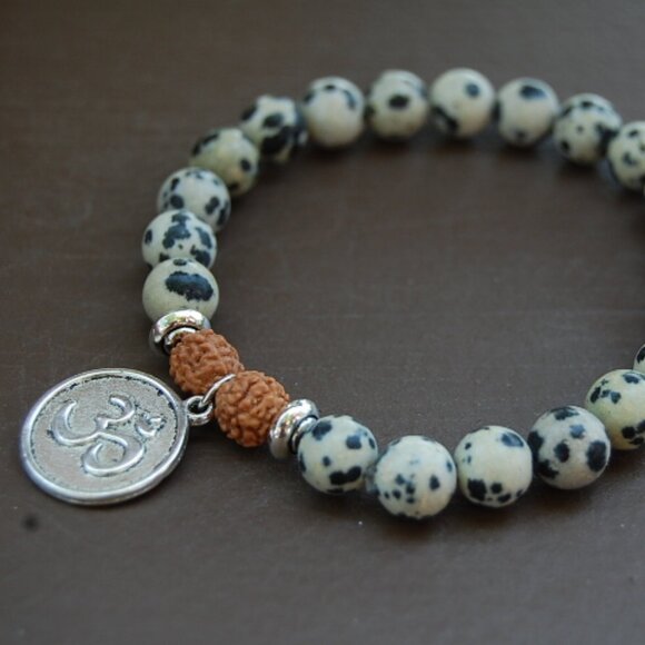 Om Bracelet,Yoga Bracelet,Gemstone Beaded Bracelet - Picture 2 of 2